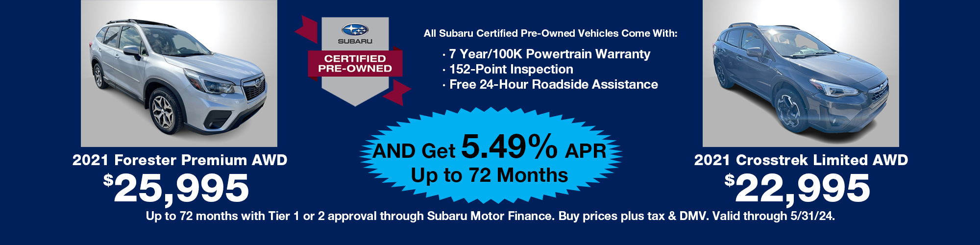Special Offers on Subaru Certified Pre-Owned