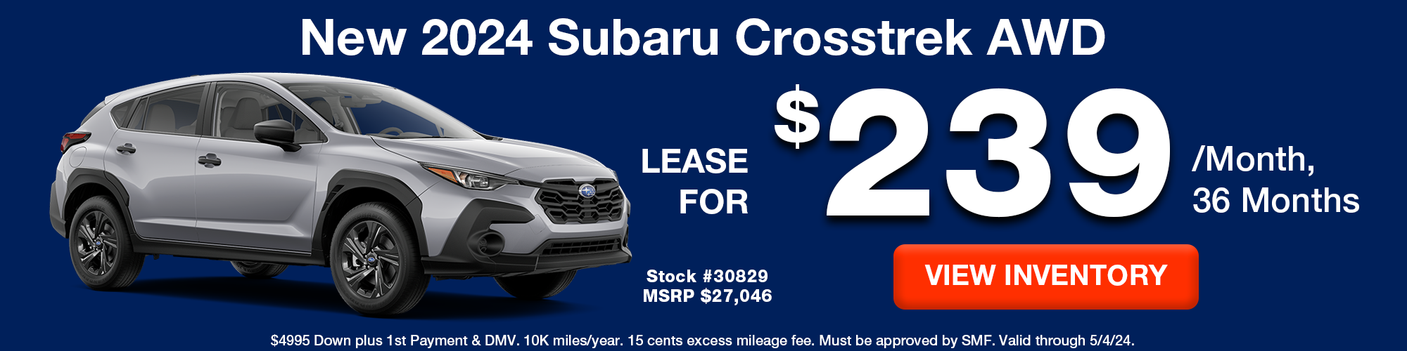New 2024 Subaru Crosstrek Lease