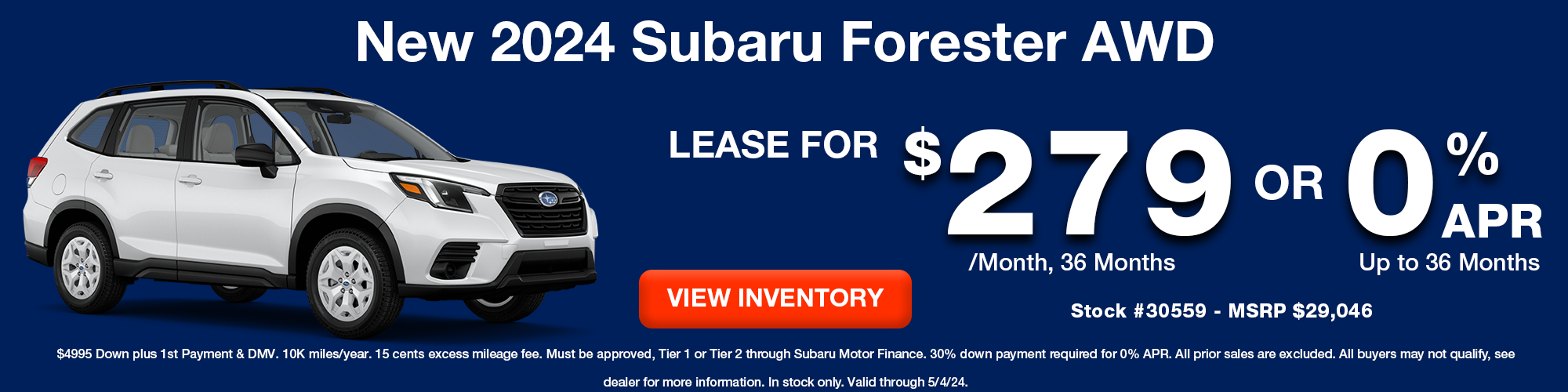 New 2024 Subaru Forester Lease