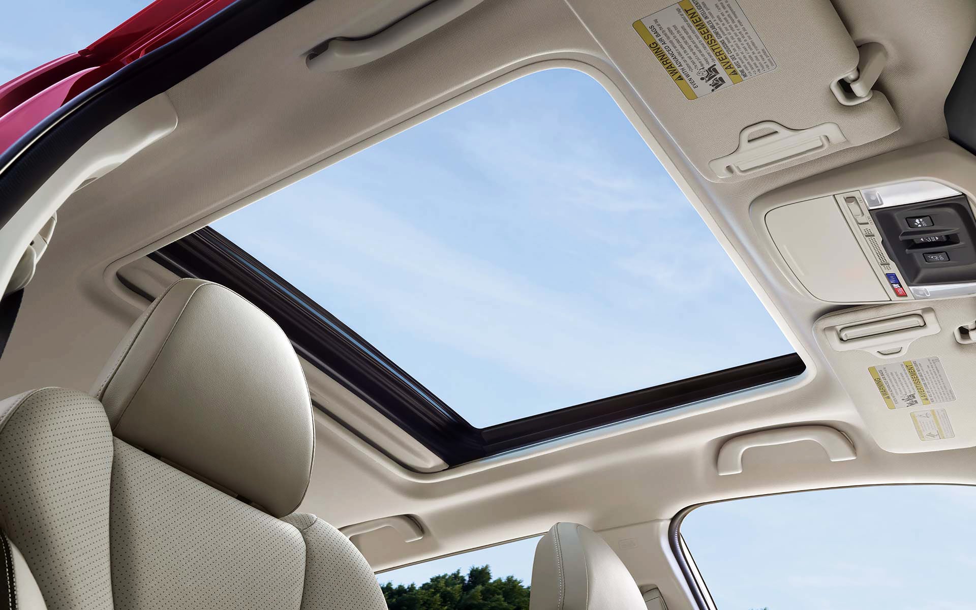 A view through the power sliding panoramic moonroof on the 2022 Forester Sport. | Romano Subaru in Syracuse NY