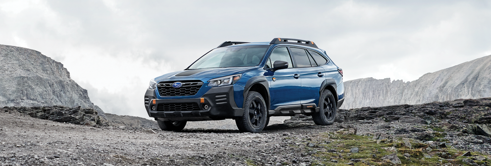 A 2023 Outback Wilderness parked in the mountains. | Romano Subaru in Syracuse NY