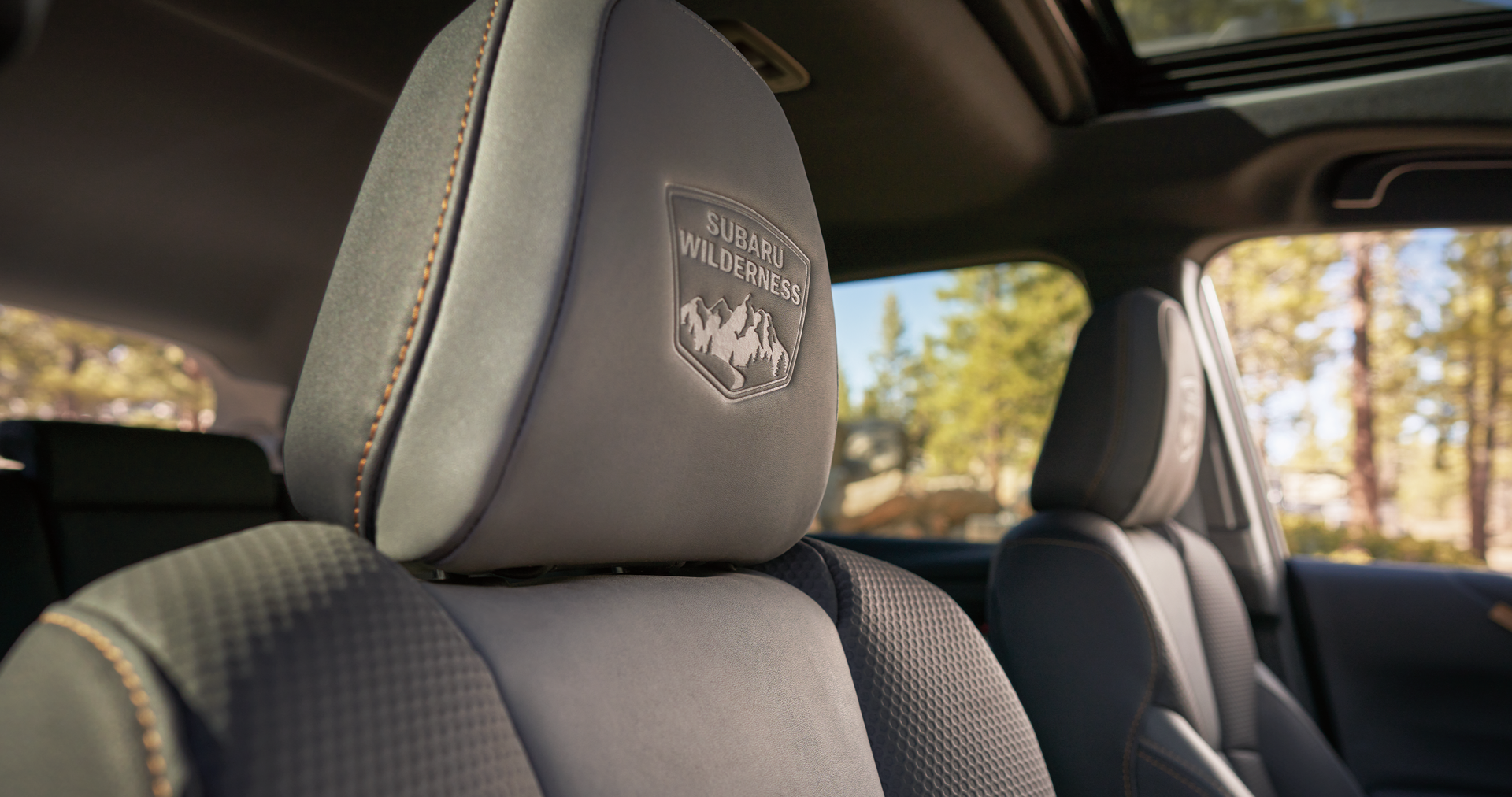 A close-up of the StarTex® water-repellent upholstery on the 2023 Outback Wilderness. | Romano Subaru in Syracuse NY