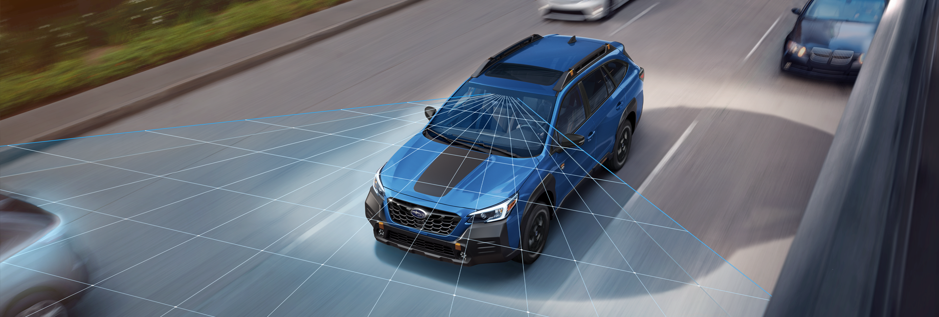 A photo illustration of the EyeSight Driver Assist Technology on the 2023 Outback Wilderness. | Romano Subaru in Syracuse NY