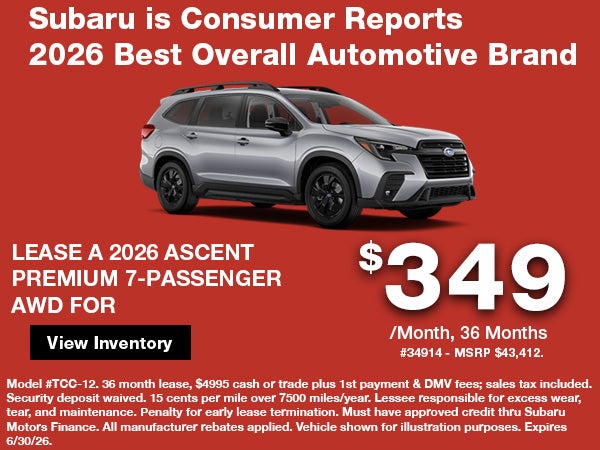New 2026 Subaru Ascent Premium Lease