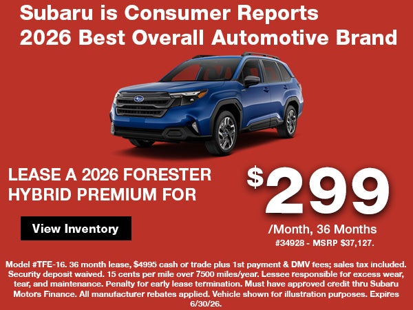 New 2026 Forester Hybrid offers