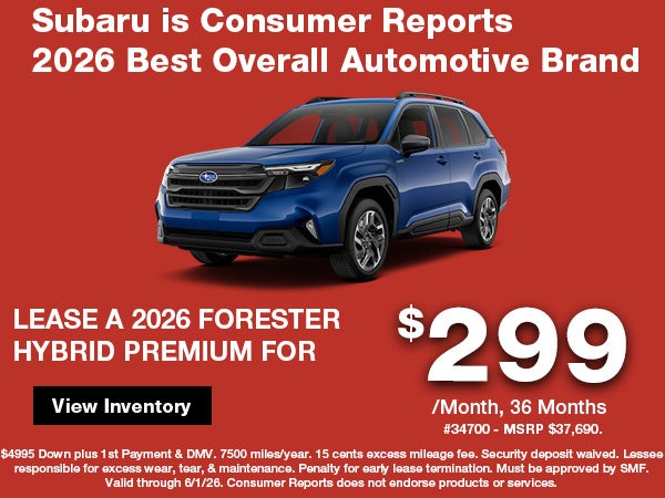 New 2026 Forester Hybrid Premium Lease
