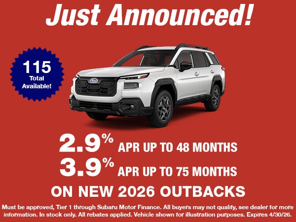Special APR on New 2026 Outbacks