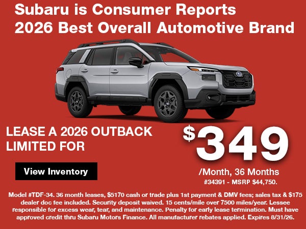 New 2026 Subaru Outback LTD Lease