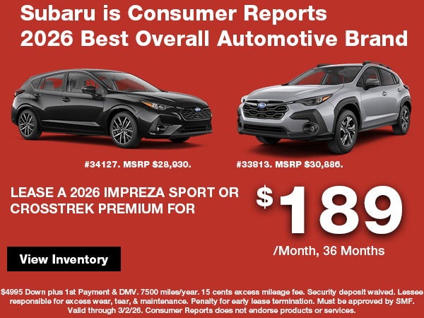 New 2026 Subaru Impreza and Crosstrek Leases