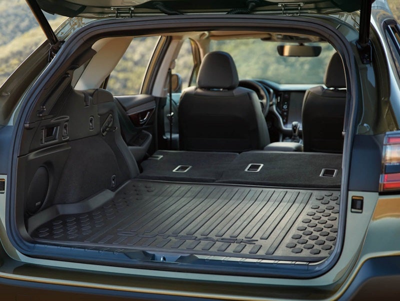 2027 Subaru Outback open cargo area showing spacious rear storage