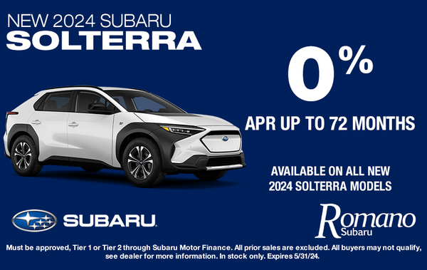 0% APR Up to 72 Months on New 2024 Subaru Solterras