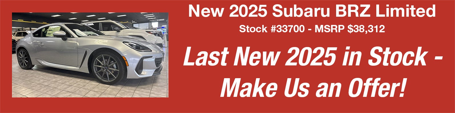 Last New 2025 Subaru in Stock - 2025 BRZ Limited