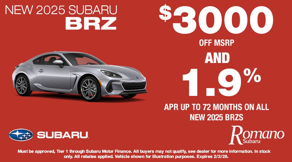 Special APR on New 2025 Subaru BRZ