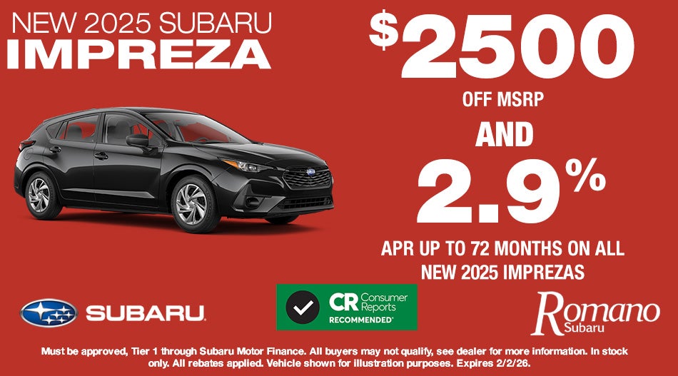 Special APR on New 2025 Subaru Imprezas