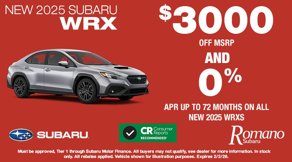 Special APR on New 2025 Subaru WRXs