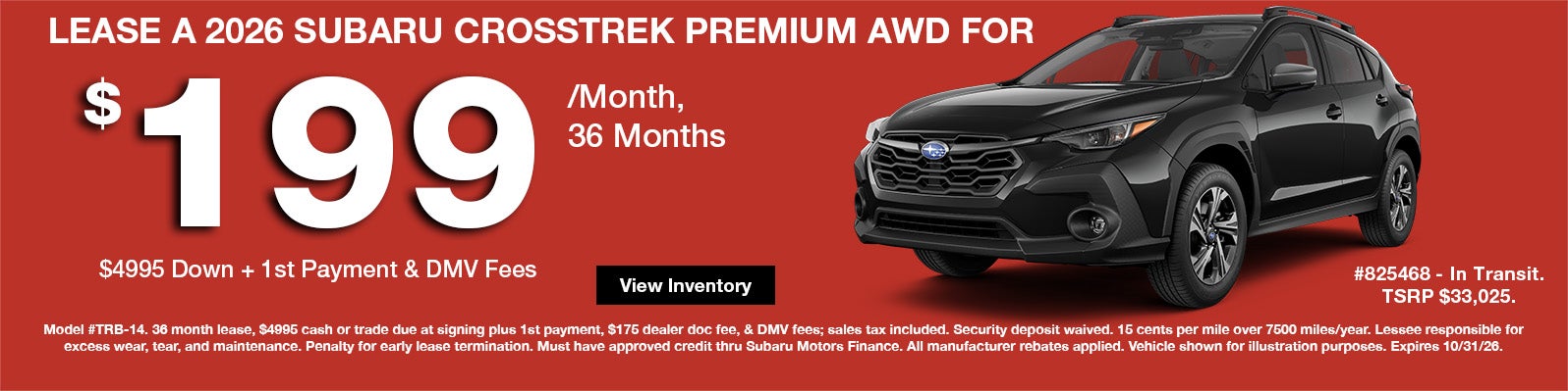 New 2026 Crosstrek Offers