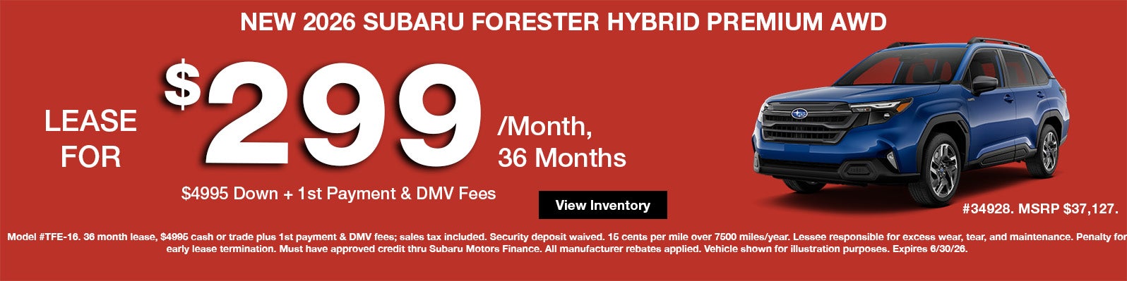 New 2026 Forester Hybrid offers