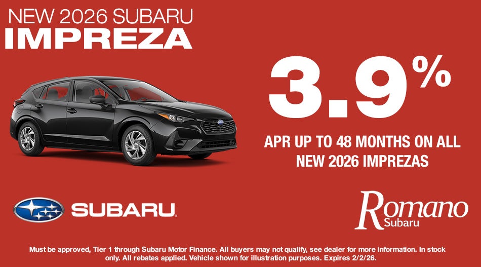 Special APR on New 2026 Subaru Imprezas