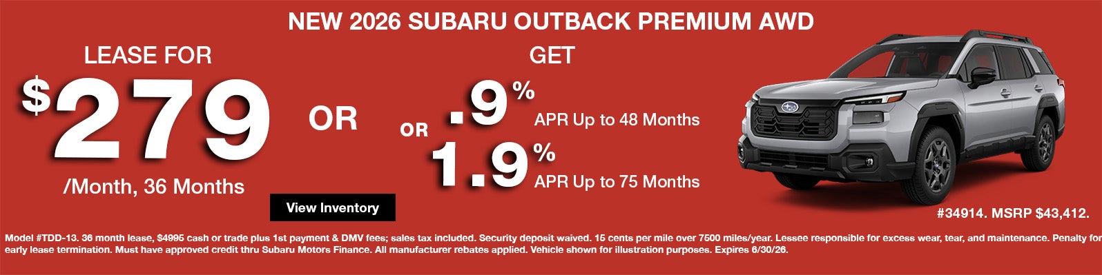 New 2026 Outback offers