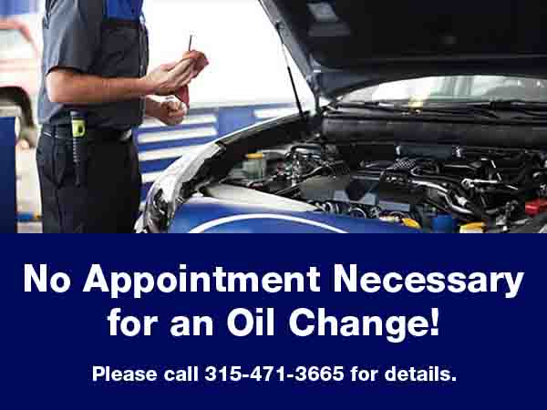No Appointment Necessary for an Oil Change