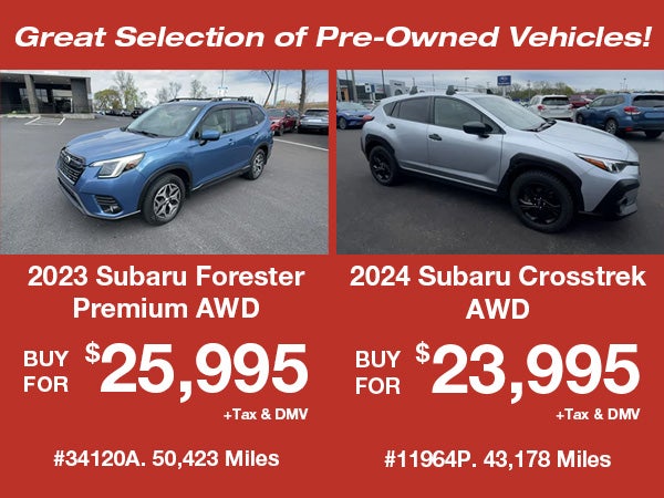 Great Selection of Pre-Owned vehicles!